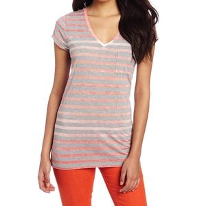 NWT Calvin Klein Tie-Dye Stripe V-Neck Pocket Tee